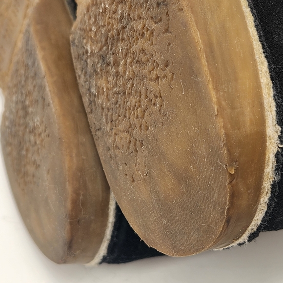 Suede Ankle Boots Women's 8 Black Chelsea Flats Logo Preppy Comfort Minimalist - Picture 12 of 16